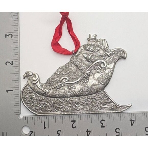 Vintage Hallmark Our Christmas Together Sleigh Ride Ornament Pewter 1997 - Picture 3 of 7